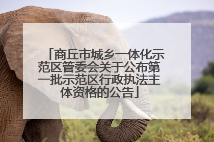 商丘市城乡一体化示范区管委会关于公布第一批示范区行政执法主体资格的公告