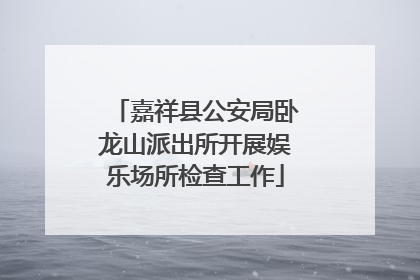 嘉祥县公安局卧龙山派出所开展娱乐场所检查工作