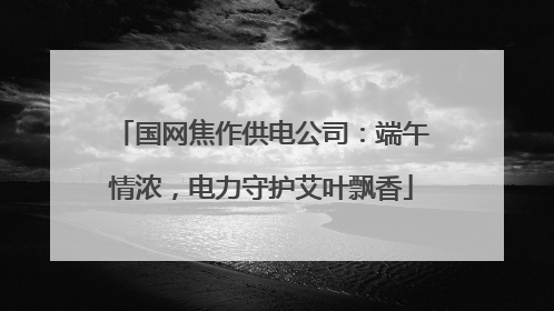 国网焦作供电公司：端午情浓，电力守护艾叶飘香