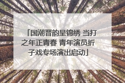 国潮晋韵呈锦绣 当打之年正青春 青年演员折子戏专场演出启动