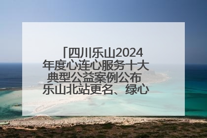 四川乐山2024年度心连心服务十大典型公益案例公布 乐山北站更名、绿心路井盖治理等上榜