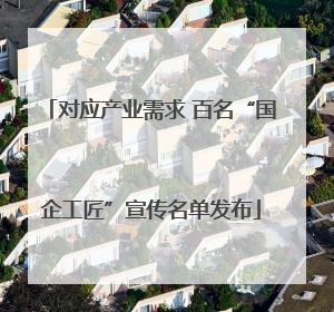 对应产业需求 百名“国企工匠”宣传名单发布