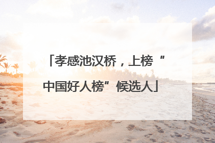 孝感池汉桥，上榜“中国好人榜”候选人