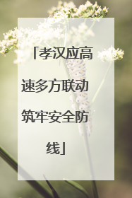 孝汉应高速多方联动筑牢安全防线