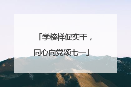 学榜样促实干，同心向党颂七一