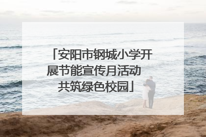 安阳市钢城小学开展节能宣传月活动 共筑绿色校园