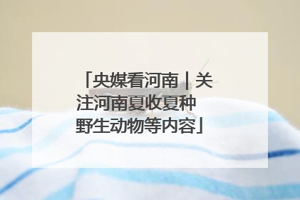 央媒看河南｜关注河南夏收夏种 野生动物等内容