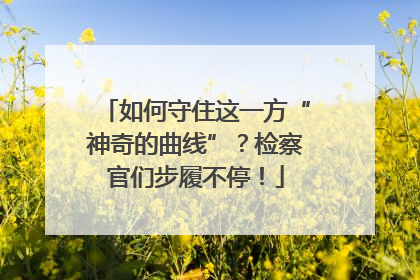 如何守住这一方“神奇的曲线”？检察官们步履不停！