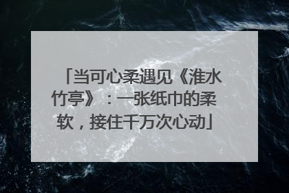当可心柔遇见《淮水竹亭》：一张纸巾的柔软，接住千万次心动