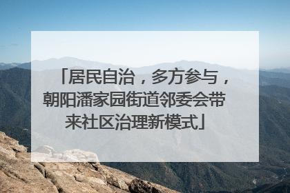 居民自治，多方参与，朝阳潘家园街道邻委会带来社区治理新模式