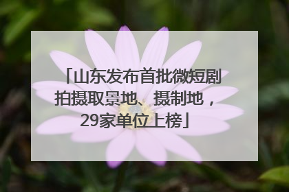 山东发布首批微短剧拍摄取景地、摄制地，29家单位上榜
