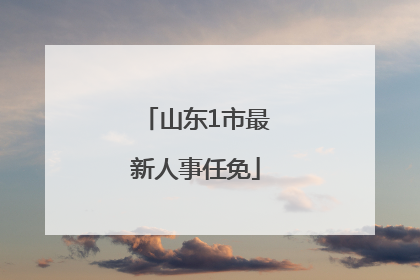 山东1市最新人事任免
