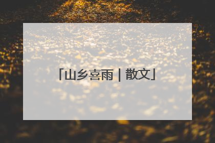 山乡喜雨｜散文