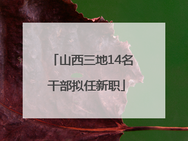山西三地14名干部拟任新职