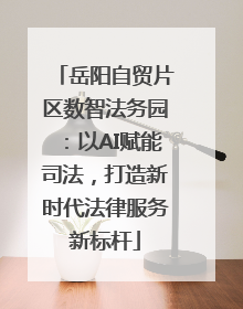 岳阳自贸片区数智法务园：以AI赋能司法，打造新时代法律服务新标杆