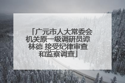 广元市人大常委会机关原一级调研员谭林德 接受纪律审查和监察调查