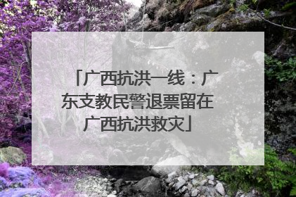 广西抗洪一线：广东支教民警退票留在广西抗洪救灾