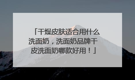 干燥皮肤适合用什么洗面奶，洗面奶品牌干皮洗面奶哪款好用！