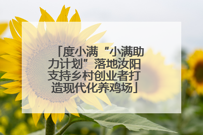 度小满“小满助力计划”落地汝阳支持乡村创业者打造现代化养鸡场