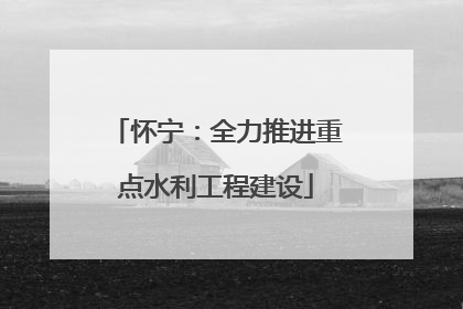 怀宁：全力推进重点水利工程建设