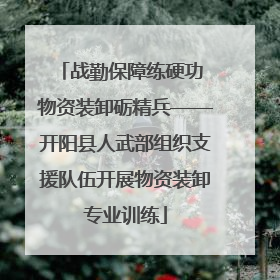 战勤保障练硬功 物资装卸砺精兵——开阳县人武部组织支援队伍开展物资装卸专业训练