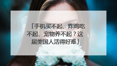 手机买不起、炸鸡吃不起、宠物养不起？这届美国人活得好难