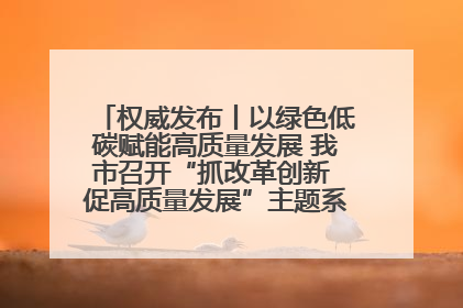 权威发布丨以绿色低碳赋能高质量发展 我市召开“抓改革创新 促高质量发展”主题系列新闻发布会第七场