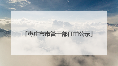 枣庄市市管干部任前公示