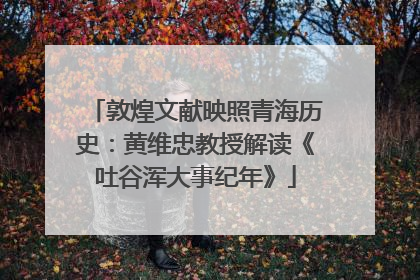 敦煌文献映照青海历史：黄维忠教授解读《吐谷浑大事纪年》