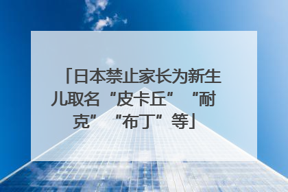 日本禁止家长为新生儿取名“皮卡丘”“耐克”“布丁”等