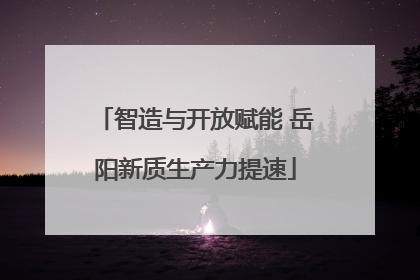 智造与开放赋能 岳阳新质生产力提速