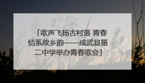 歌声飞扬古村落 青春情系故乡韵——成武县第二中学举办青春歌会