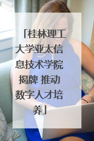 桂林理工大学亚太信息技术学院揭牌 推动数字人才培养