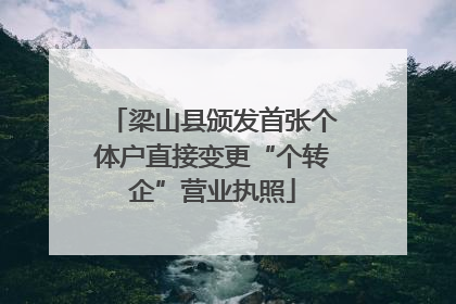 梁山县颁发首张个体户直接变更“个转企”营业执照