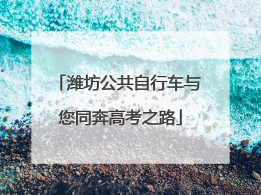 潍坊公共自行车与您同奔高考之路