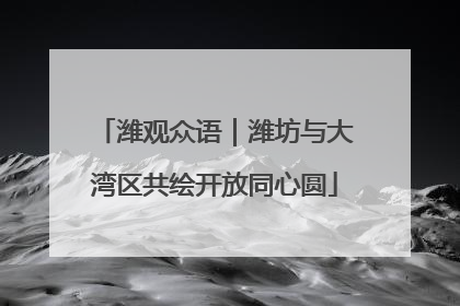 潍观众语｜潍坊与大湾区共绘开放同心圆