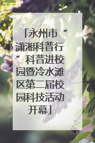 永州市“潇湘科普行”科普进校园暨冷水滩区第二届校园科技活动开幕