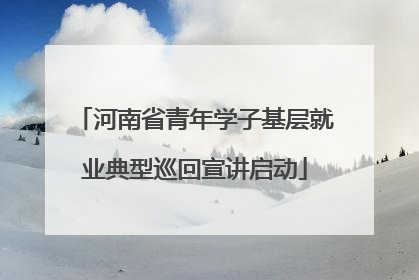 河南省青年学子基层就业典型巡回宣讲启动