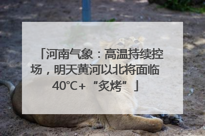 河南气象：高温持续控场，明天黄河以北将面临40℃+“炙烤”