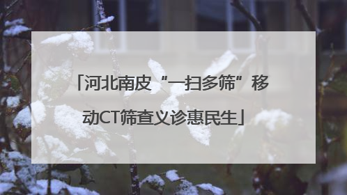 河北南皮“一扫多筛”移动CT筛查义诊惠民生