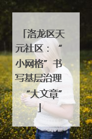 洛龙区天元社区：“小网格”书写基层治理“大文章”