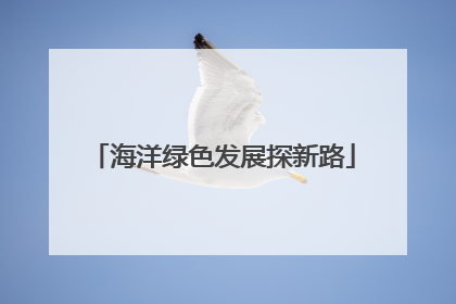 海洋绿色发展探新路
