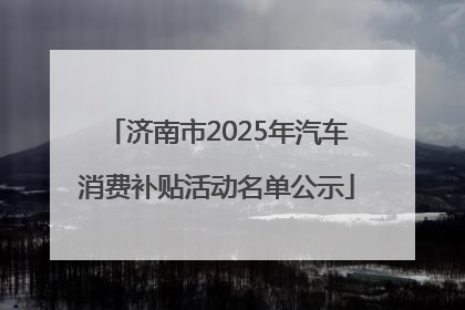 济南市2025年汽车消费补贴活动名单公示