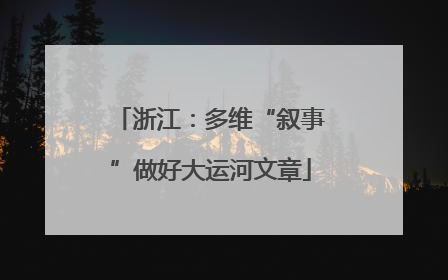 浙江：多维“叙事”做好大运河文章