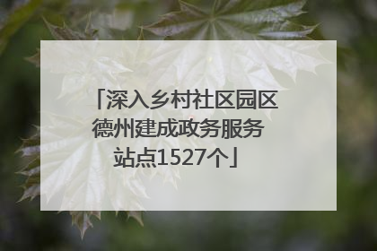 深入乡村社区园区 德州建成政务服务站点1527个