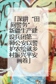 深耕“田间警务”，新疆生产建设兵团第二师公安以警护农绘就乡村振兴平安画卷