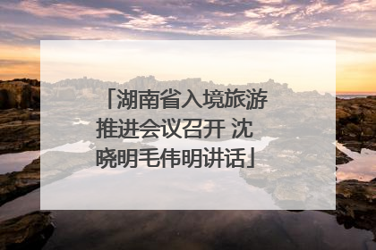 湖南省入境旅游推进会议召开 沈晓明毛伟明讲话