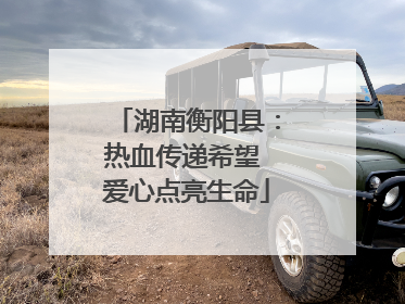 湖南衡阳县：热血传递希望 爱心点亮生命