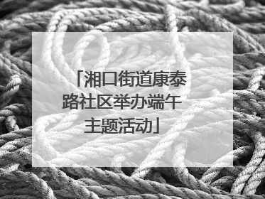 湘口街道康泰路社区举办端午主题活动