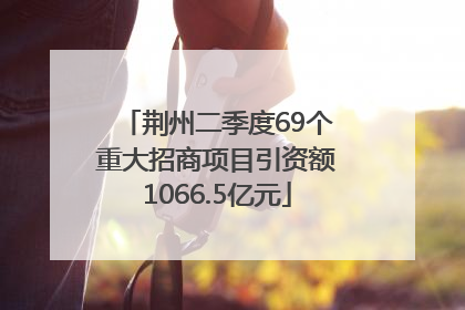 荆州二季度69个重大招商项目引资额1066.5亿元